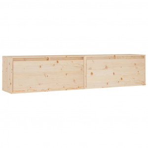 Armario de pared 2 uds madera maciza de pino 80x30x35 cm H
