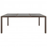Mesa de jardim c/ tampo de vidro 200x150x75 cm vime castanho 2