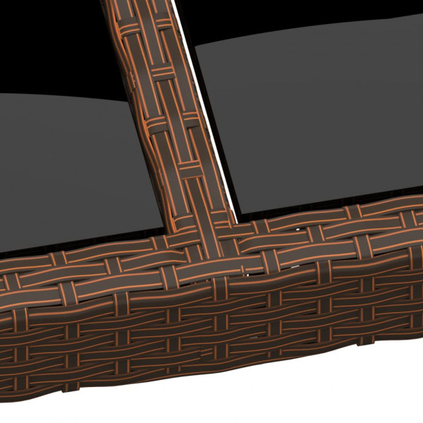 Mesa de jardín superficie de vidrio ratán marrón 200x150x75 cm M 4