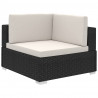 8 pcs conjunto lounge de jardim c/ almofadões vime PE preto 3
