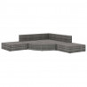 Set de muebles de jardín 6 pzas y cojines ratán sintético gris 3