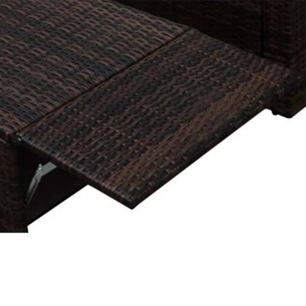 Set muebles de jardín 2 piezas y cojines ratán sintético marrón M 5