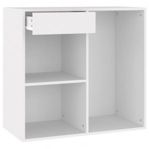 Armario de maquillaje madera contrachapada blanco 80x40x75 cm H