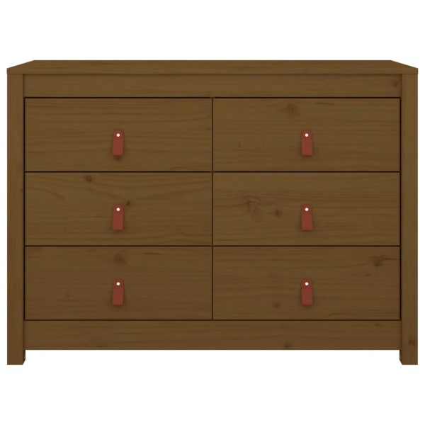 Armario auxiliar madera maciza de pino marrón miel 100x40x72 cm M 3