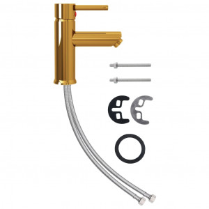 Grifo para lavabo de baño acabado dorado 130x176 mm H