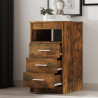 Cajonera de madera contrachapada color roble ahumado 40x50x76cm 3