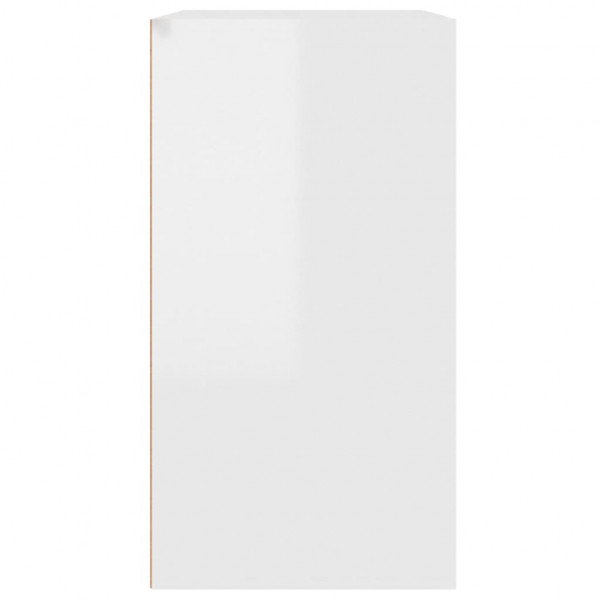 Armario de maquillaje madera blanco brillante 80x40x75 cm M 5