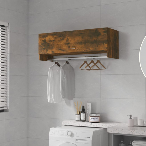 Armario madera contrachapada color roble ahumado 100x32.5x35 cm D