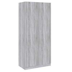 Armario madera contrachapada gris Sonoma 90x52x200 cm H