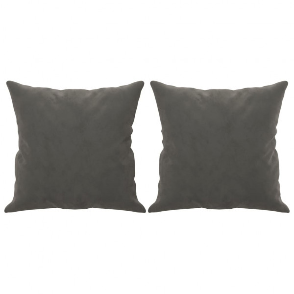 Almofadas decorativas 2 pcs 40x40 cm veludo cinzento-escuro M 2