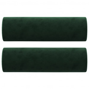 Almofadas decorativas 2 pcs Ø15x50 cm veludo verde-escuro H