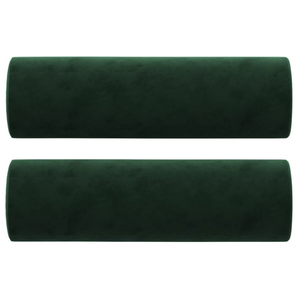 Cojines decorativos 2 uds terciopelo verde oscuro 15x50 cm M 2