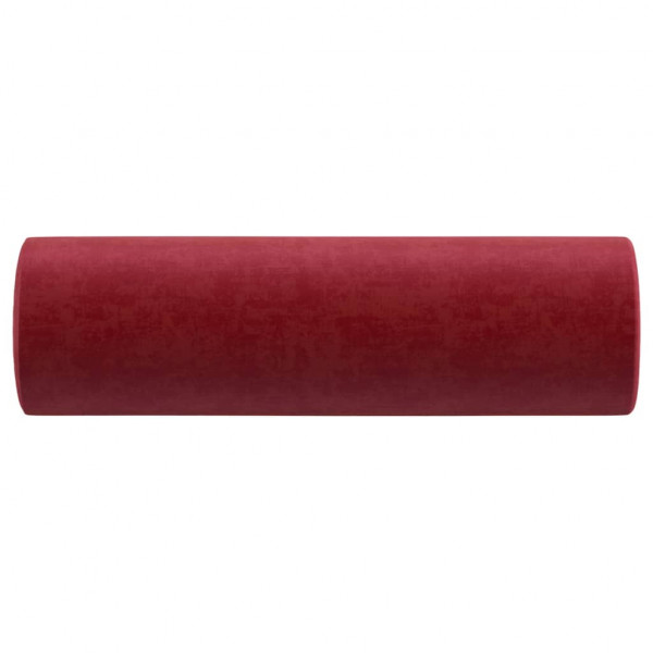 Almofadas decorativas 2 pcs Ø15x50 cm veludo vermelho tinto M 4