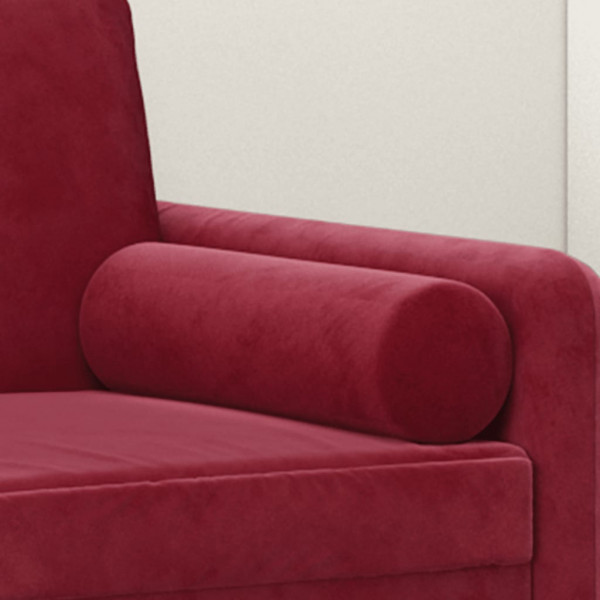 Almofadas decorativas 2 pcs Ø15x50 cm veludo vermelho tinto M 5