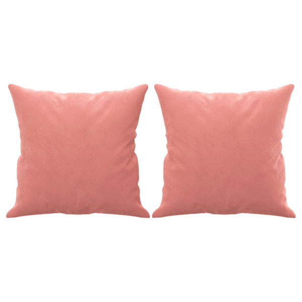 Cojines decorativos 2 uds terciopelo rosa 40x40 cm M 2