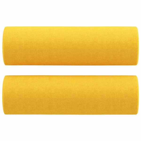 Almofadas decorativas 2 pcs Ø15x50 cm tecido amarelo-claro M 2