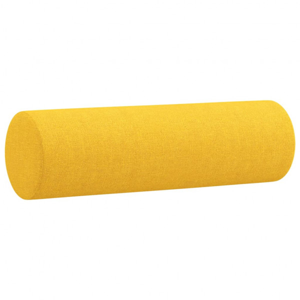 Almofadas decorativas 2 pcs Ø15x50 cm tecido amarelo-claro M 3