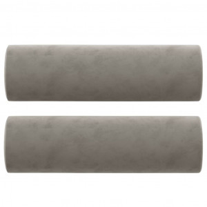 Cojines decorativos 2 uds terciopelo gris claro Ø15x50 cm H