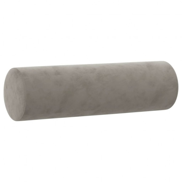 Cojines decorativos 2 uds terciopelo gris claro Ø15x50 cm M 3