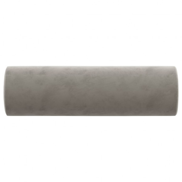 Cojines decorativos 2 uds terciopelo gris claro Ø15x50 cm M 4