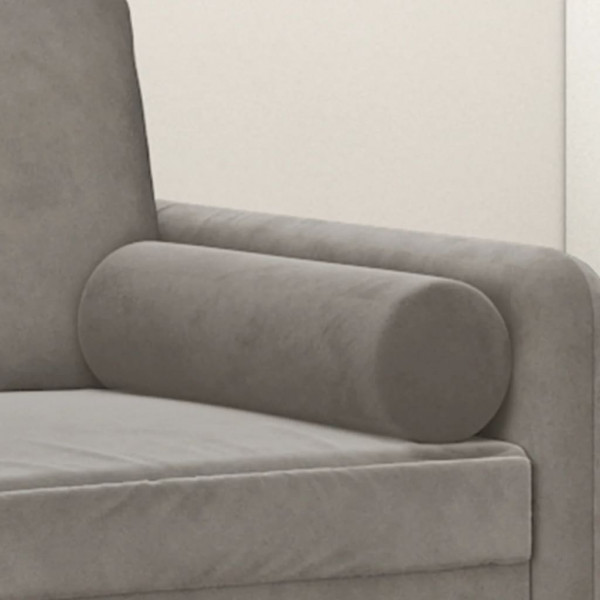 Cojines decorativos 2 uds terciopelo gris claro Ø15x50 cm M 5