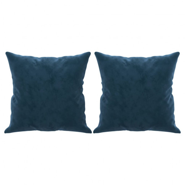 Almofadas decorativas 2 pcs 40x40 cm veludo azul M 2