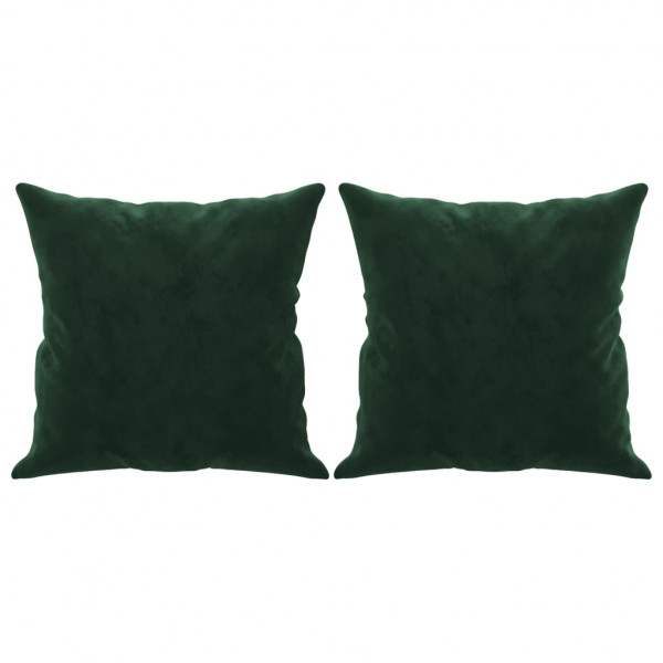 Almofadas decorativas 2 pcs 40x40 cm veludo verde-escuro M 2