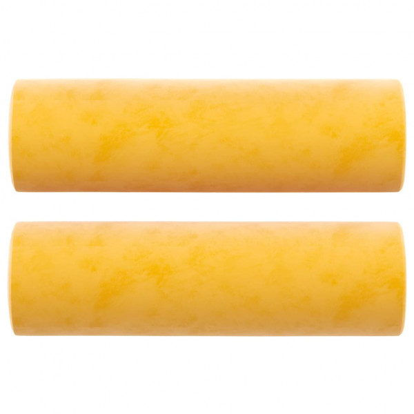 Almofadas decorativas 2 pcs Ø15x50 cm veludo amarelo M 2