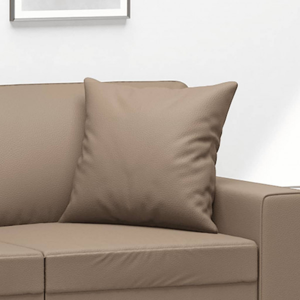 Cojines decorativos 2 uds cuero sintético capuchino 40x40 cm M 5