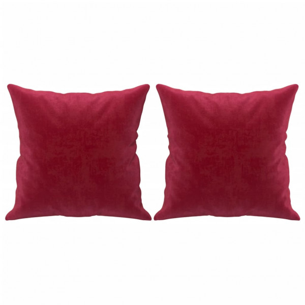 Cojines decorativos 2 uds terciopelo rojo tinto 40x40 cm M 2