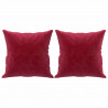 Cojines decorativos 2 uds terciopelo rojo tinto 40x40 cm 2