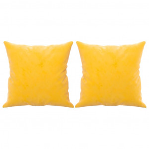Cojines decorativos 2 uds terciopelo amarillo 40x40 cm H