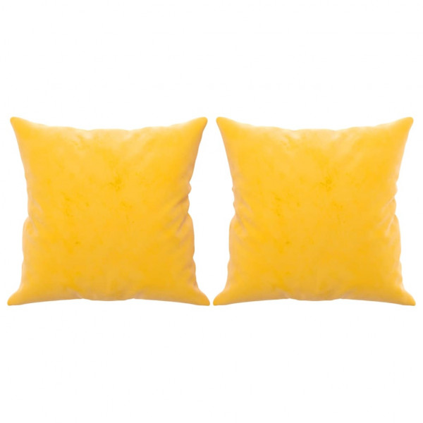 Almofadas decorativas 2 pcs 40x40 cm veludo amarelo M 2