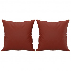 Almofadas decoração 2 pcs 40x40 cm couro artif. vermelho tinto H