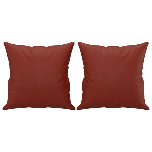 Almofadas decoração 2 pcs 40x40 cm couro artif. vermelho tinto M 2