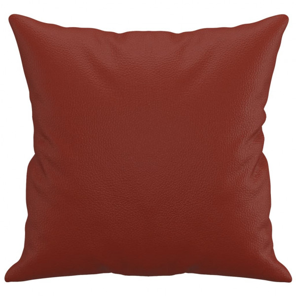 Cojines decorativos 2 uds cuero sintético rojo tinto 40x40 cm M 4