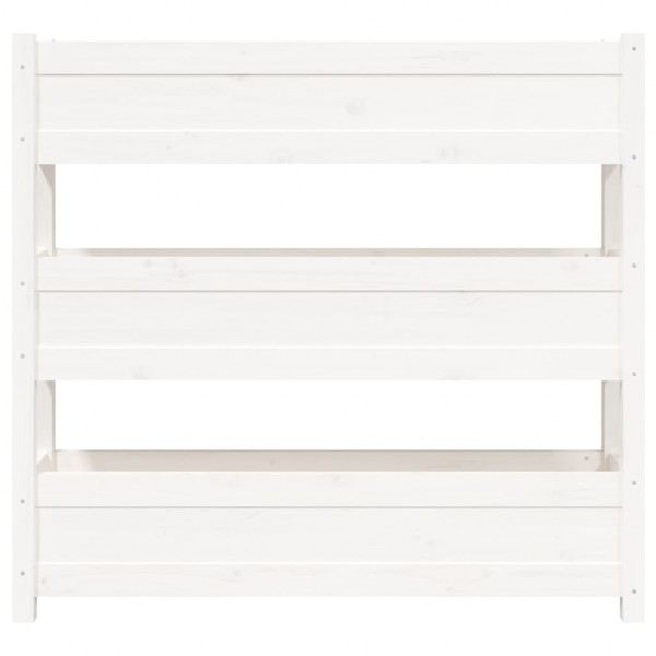 Jardinera de madera maciza de pino blanco 112x25x104.5 cm M 5