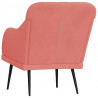 Sillón de terciopelo rosa 63x76x80 cm 5