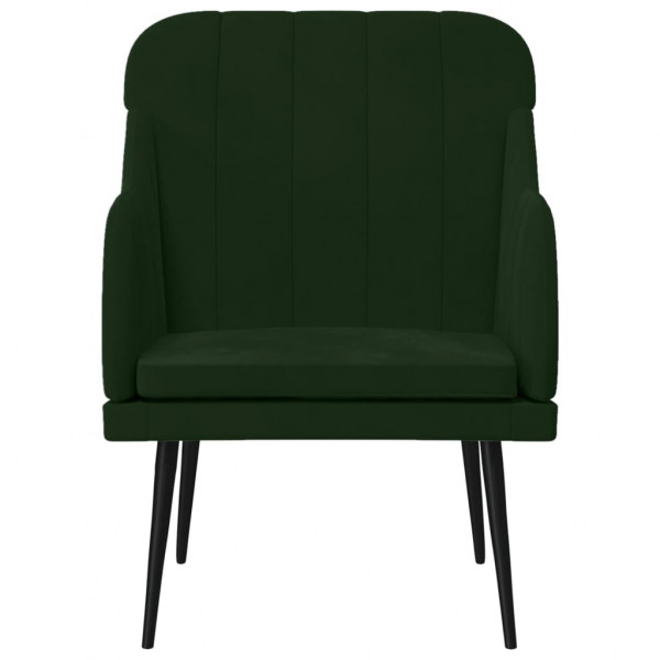 Sillón de terciopelo verde oscuro 63x76x80 cm M 3