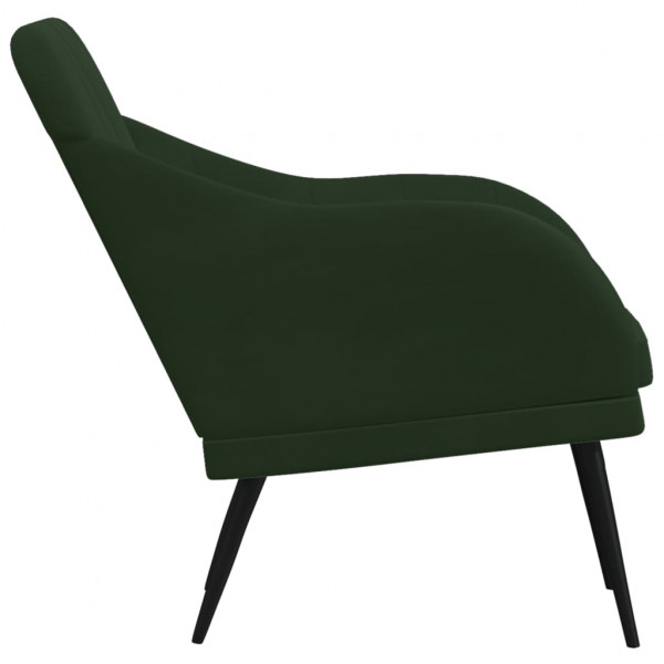 Cadeira c/ apoio de braços 63x76x80 cm veludo verde-escuro M 4