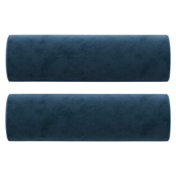 Almofadas decorativas 2 pcs Ø15x50 cm veludo azul M 2