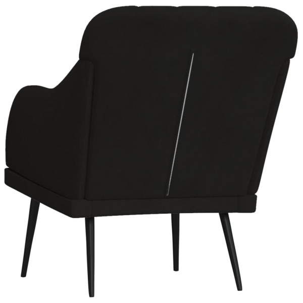 Sillón de terciopelo negro 63x76x80 cm M 5