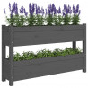 Jardinera de madera maciza de pino gris 112x25x66 cm 4
