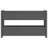 Jardinera de madera maciza de pino gris 112x25x66 cm 5