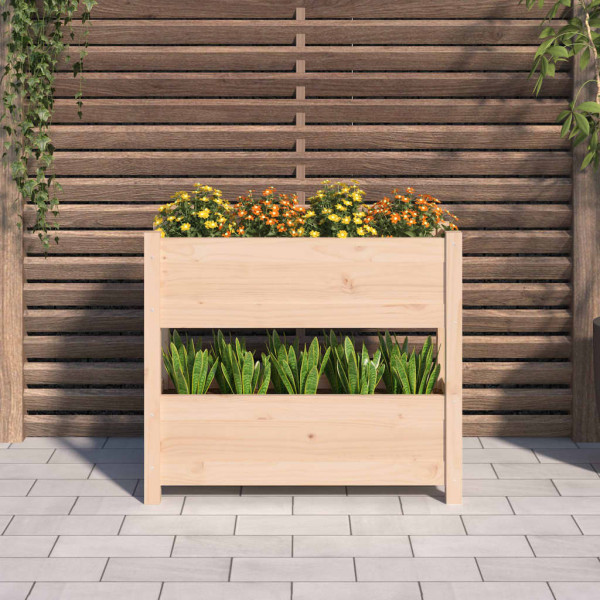 Jardinera de madera maciza de pino 77x25x66 cm M 3