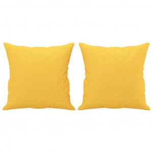 Cojines decorativos 2 uds tela amarillo claro 40x40 cm H