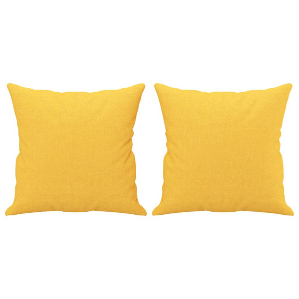 Almofadas decorativas 2 pcs 40x40 cm tecido amarelo-claro M 2