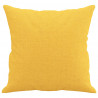 Cojines decorativos 2 uds tela amarillo claro 40x40 cm 4