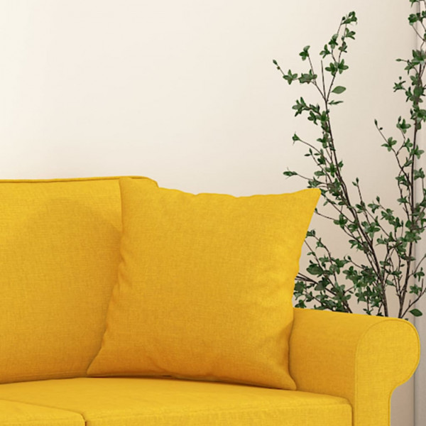 Cojines decorativos 2 uds tela amarillo claro 40x40 cm M 5