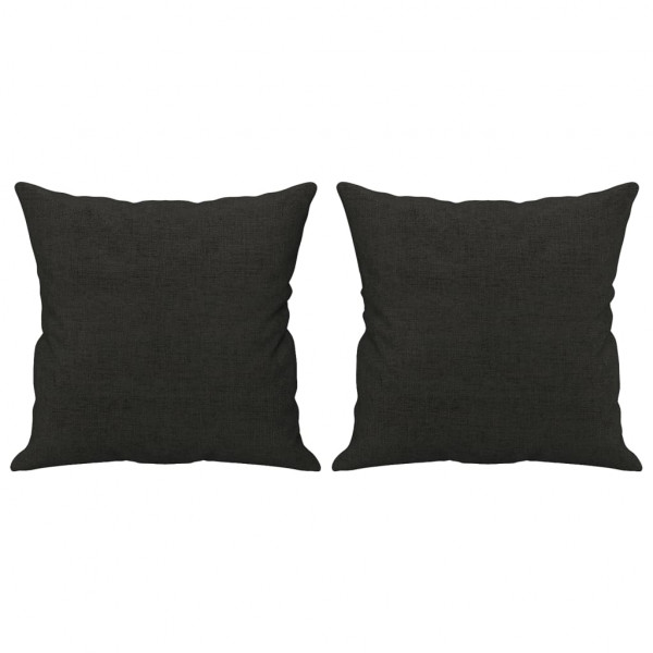 Cojines decorativos 2 uds tela negro 40x40 cm M 2